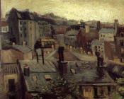 文森特 威廉 梵高 : 房子的屋顶和后面